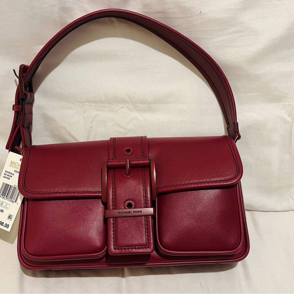 Michael Kors Burgundy Leather Belt Bag